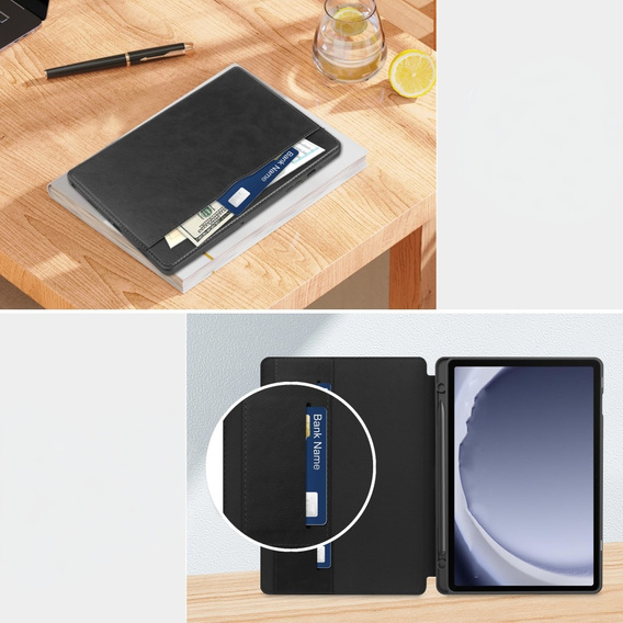 Чoхол до Samsung Galaxy Tab A9+, Business Card and Pen Slot, чорний