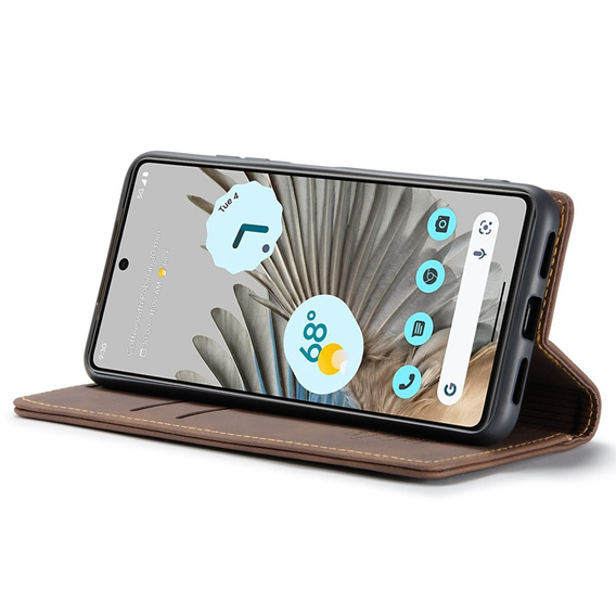 Чехол CASEME для Google Pixel 7 Pro, Leather Wallet Case, коричневый