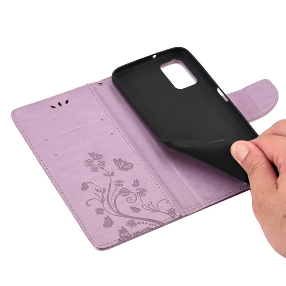 Откидной чехол для Xiaomi Redmi 10, Butterfly, фиолетовый