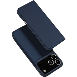 Чехол Dux Ducis для iPhone 17 Pro Max, Skin Pro, с клапаном, со слотом для карт, темно-синий