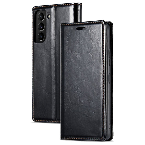 Откидной чехол для Samsung Galaxy S23, ERBORD Waxy Wallet, чёрный