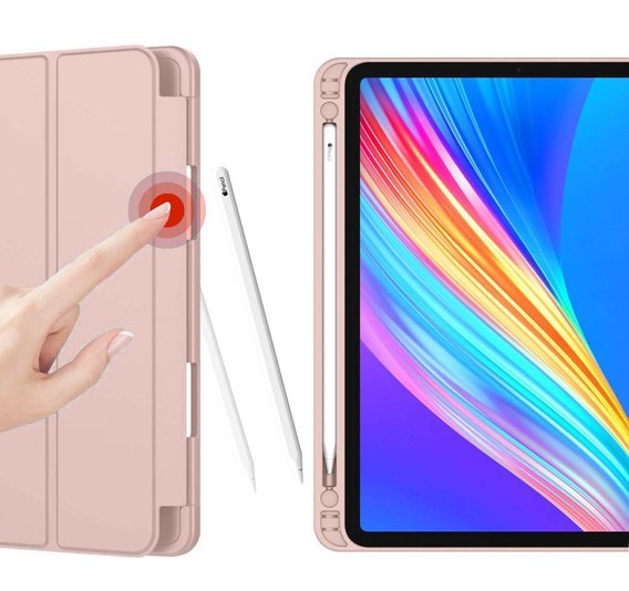 Чохол для iPad Pro 12.9" 2022/2021/2020 (6/5/4 gen.), Smart Pencil, зі слотом для стилуса, рожевий