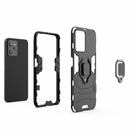 Чoхол до Realme C35, Kickstand Ring, чорний