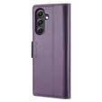 Откидной чехол для Samsung Galaxy S23 FE, CASEME Wallet, тёмно-фиолетовый + 9H стекло