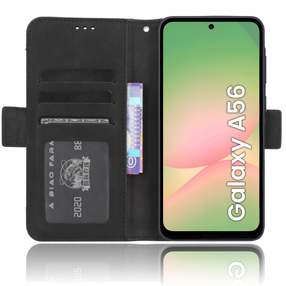 Футляр з клапаном для Samsung Galaxy A56, Card Slot, чорний