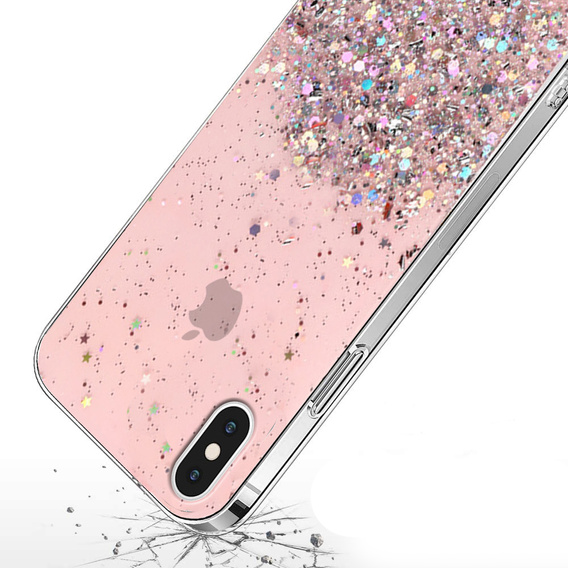 Чoхол до iPhone X/XS, Glittery, рожевий