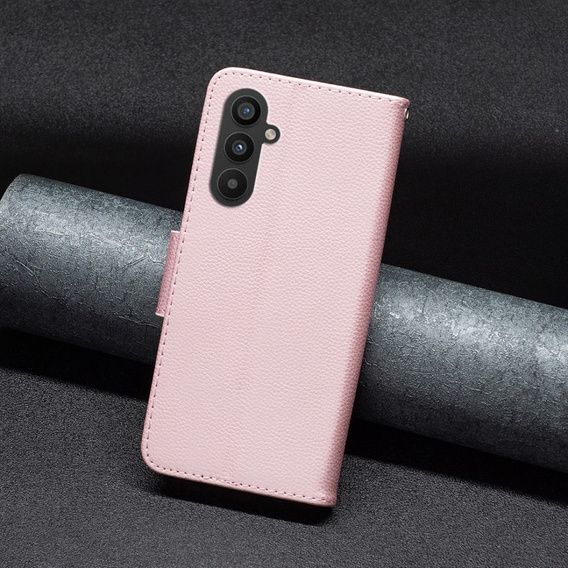 Чохол-книжка для Samsung Galaxy A25 5G, Wallet Litchi Leather, рожевий + скло 9H 