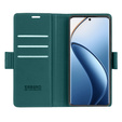 Чохол для Realme 12 Pro 5G / 12 Pro+ 5G, ERBORD Glossy Litchi, гаманець з клапаном, зелений