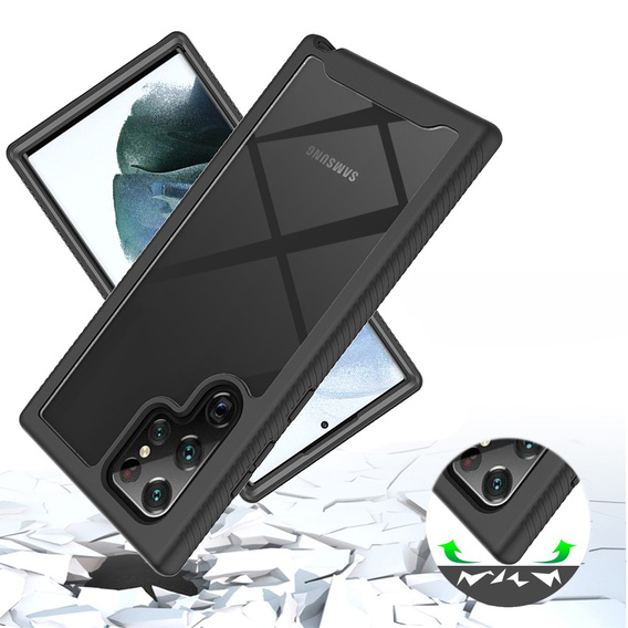 Чoхол Shockproof до Samsung Galaxy S22 Ultra 5G, із захисним екраном, м'яти
