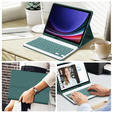 Чехол + клавиатура Samsung Galaxy Tab S9 FE, Leather Pen Slot, тёмно-зелёный