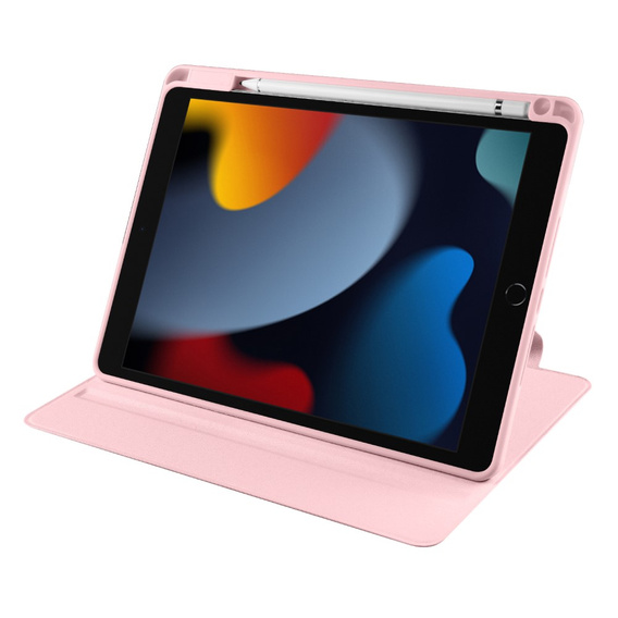 Чехол для iPad 10.2" 2021/2020/2019 (9/8/7 gen.), с местом для стилуса, поворачивающийся на 360°, розовый