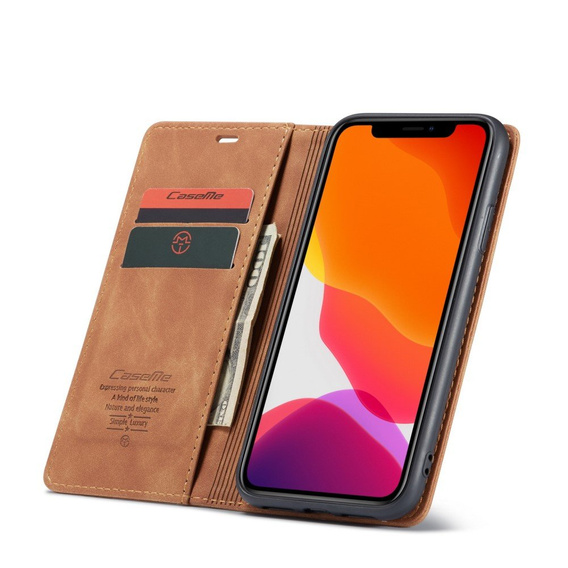 Чехол CASEME для iPhone 11, Leather Wallet Case, коричневый
