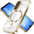 Чехол для Samsung Galaxy A17 5G, Electro MagSafe, прозрачный с золотыми гранями