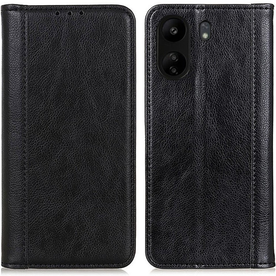 Чoхол до Xiaomi Redmi 13C / Poco C65, Wallet Litchi Leather, чорний