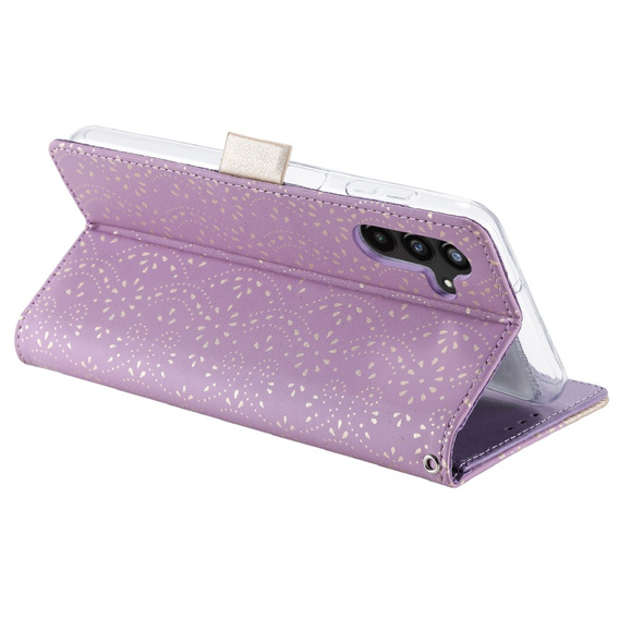 чехол-крышка для Samsung Galaxy A54 5G, Wallet Pocket Zipper Lace, фиолетовый