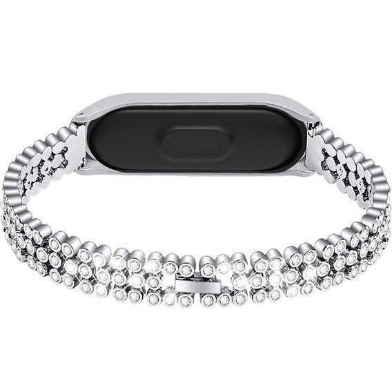 Браслет Rhinestone Decor до Xiaomi Mi Band 5 - Silver