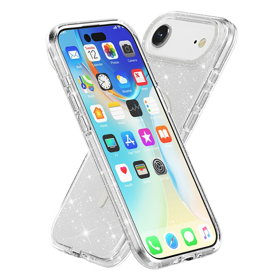 Чехол для iPhone Air, для MagSafe, глиттер, прозрачный