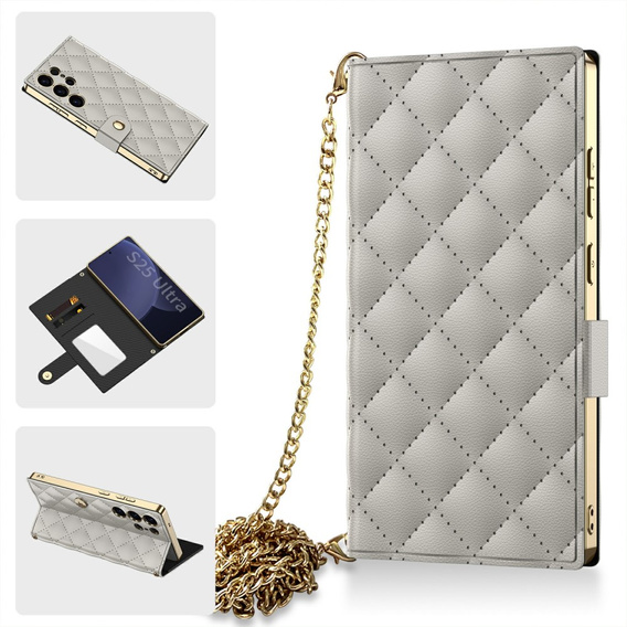 Флип-кейс для Samsung Galaxy S25 Ultra, GKK Mirror Wallet, титановый серый
