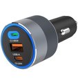 Автомобильное зарядное устройство Forcell F-Energy Alu 85 Вт, 2 × USB-C + USB-A, PD / QC 4.0 / SFC 2.0
