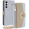 Флип-кейс для Samsung Galaxy A05s, Wallet Zipper Pocket, с зеркалом, синий