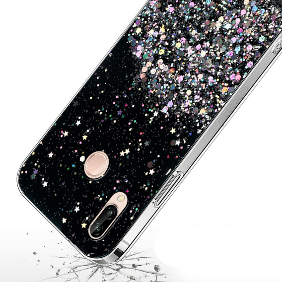 Чехол до Huawei P20 Lite, Glittery, чёрный
