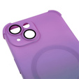 Силиконовый чехол для iPhone 14 Plus, градиентный магнитный, для MagSafe, фиолетовый/серый