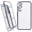 Чохол для Samsung Galaxy S21, Magnetic Dual Glass, сріблястий
