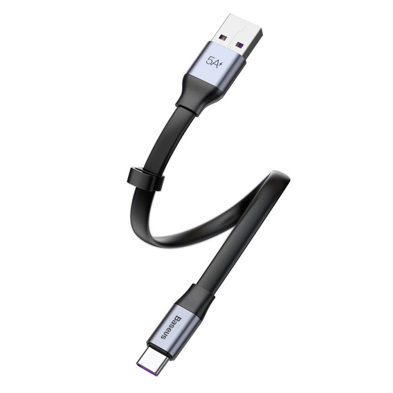 BASEUS Плоский Кабель USB Type-C SC5A/QC3.0 23cm - Black