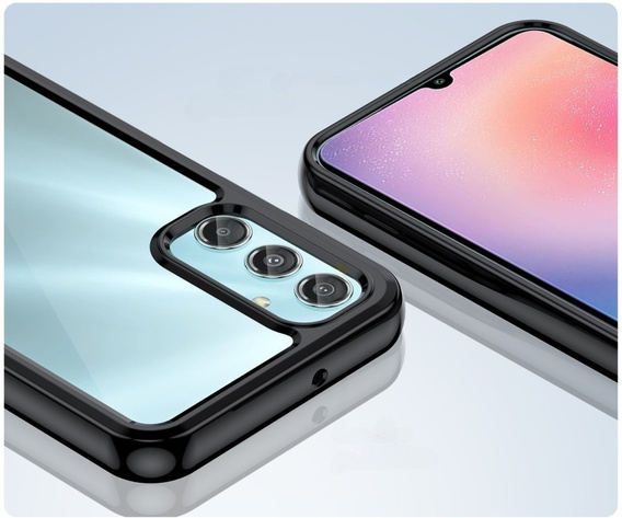 Чехол до Samsung Galaxy A25 5G, Fusion Hybrid, прозрачный / черный + 9H стекло