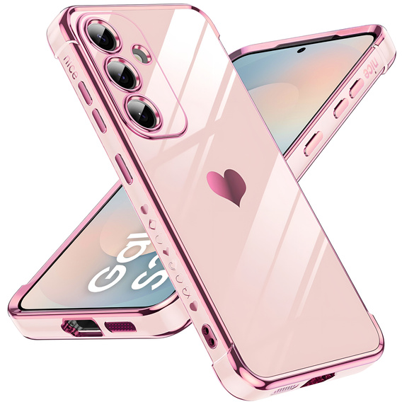 Чехол до Samsung Galaxy S25 FE, Electro heart, розовый rose gold