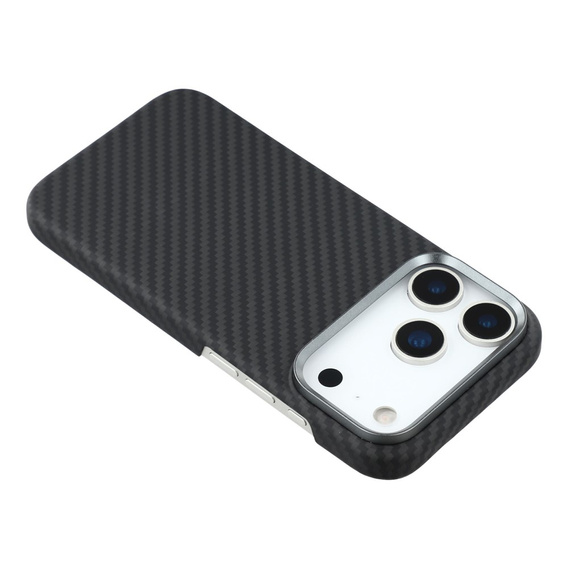 Чохол для iPhone 17 Pro, Carbon Fiber, для MagSafe, чорний