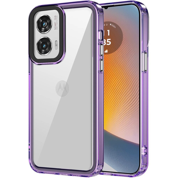 Чехол до Motorola Edge 50 Fusion 5G, Fusion Hybrid, прозрачный / фиолетовый