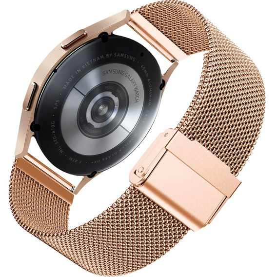 Металический браслет с чехлом для часов Samsung Galaxy Watch 4 Classic 46mm, Rose Gold