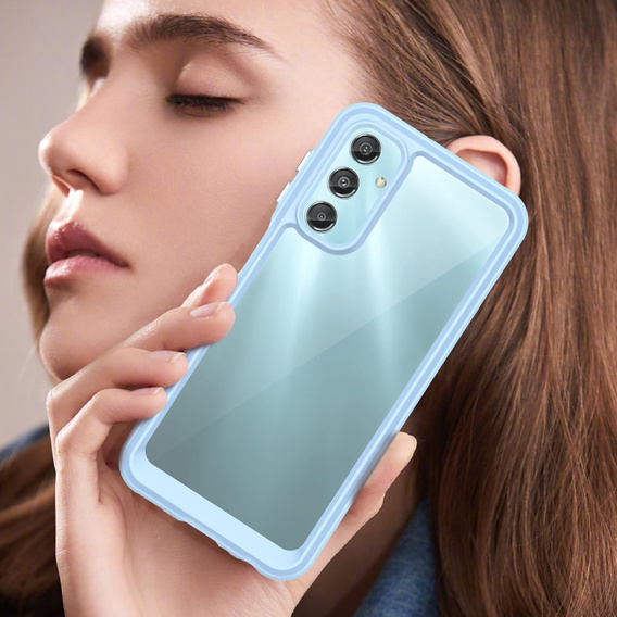 Чехол до Samsung Galaxy A25 5G, Fusion Hybrid, прозрачный / синий + 9H стекло