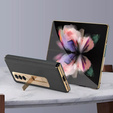 Чохол із склом для  Samsung Galaxy Z Fold 4 5G, Kickstand Cross Texture, Black