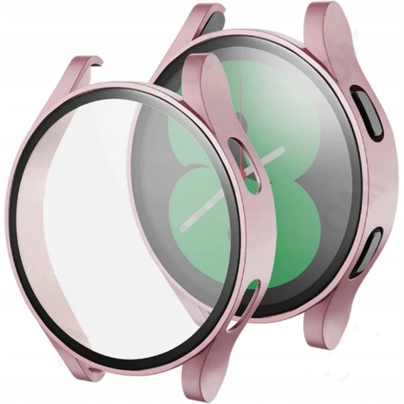 2в1 чехол и защитное стекло для часов Samsung Galaxy Watch 4 44mm, Pink