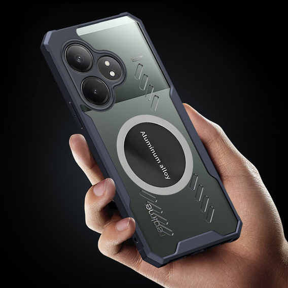 Чехол для Realme GT 6 / 6T, с магнитной пластиной, прозрачный / черный