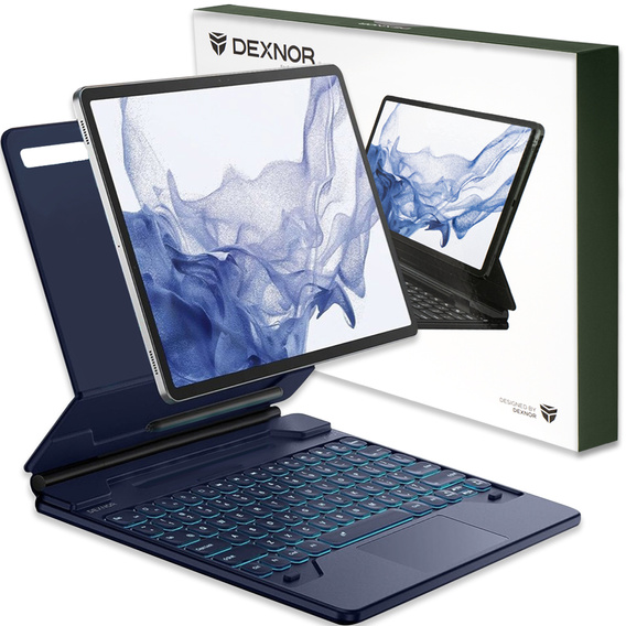 Обкладинка для клавіатури Samsung Galaxy Tab S10+/ S9+/ S8+/ S7+/ S7 FE, Dexnor Magnetic Keyboard Touchpad, м'яти