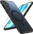 Чохол для Samsung Galaxy A16, для MagSafe, ERBORD Matt Case, чорний + захисне скло