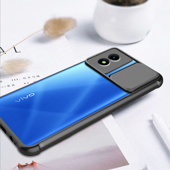 Чохол для Vivo Y01, CamShield, Clear / Black
