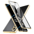 Чехол для Samsung Galaxy S23, Magnetic Dual Glass, золотой