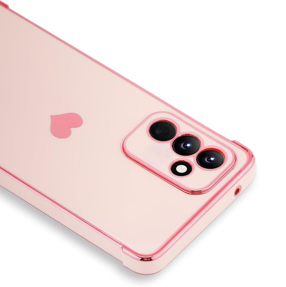 Чехол для Samsung Galaxy A35 5G, Electro heart, розовый rose gold + полное клеевое керамическое стекло