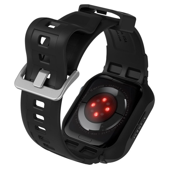Чoхол ремінець SPIGEN до Apple Watch 4/5/6/7/SE 44/45mm, Rugged Armor Pro, Black