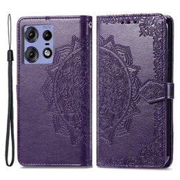 Откидной чехол для Motorola Edge 50 Pro, Mandala, фиолетовый