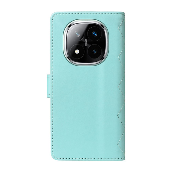 Чохол-сумка для Xiaomi Redmi Note 14 Pro 5G / Xiaomi Redmi Note 14 Pro+ 5G / Xiaomi Poco X7 5G, Rhombus Crossbody Leather, зелений