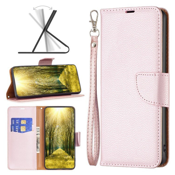 Откидной чехол для Samsung Galaxy A05s, Wallet Litchi Leather, синий