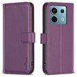 Откидной чехол для Xiaomi Redmi Note 13 Pro 4G / Xiaomi Redmi Note 14S / Xiaomi Poco M6 Pro 4G, BINFEN Wallet, тёмно-фиолетовый