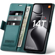 Чохол для Xiaomi 14T Pro, ERBORD Glossy Litchi, гаманець з клапаном, зелений