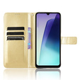 Откидной чехол для Xiaomi Redmi 14C / Xiaomi Poco C75, Crazy Horse Wallet, золотой