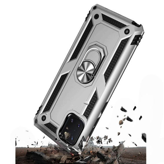Броньований Чoхол до Samsung Galaxy Note 10 Lite, Nox Case Ring, сріблястий